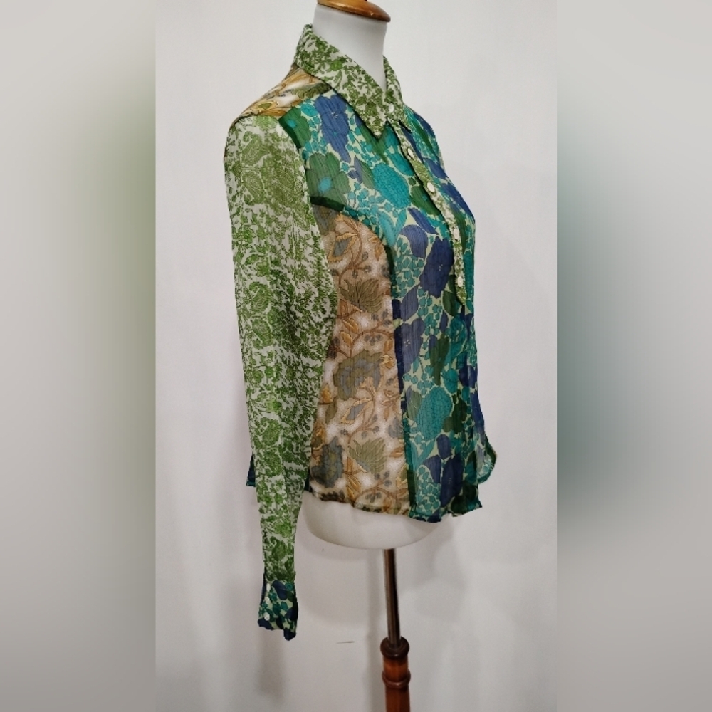 KIKIT POLY CHIFFON PATCHWORK BLOUSE - Picture 7 of 9